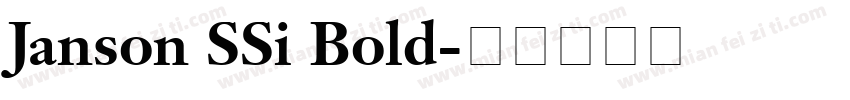 Janson SSi Bold字体转换